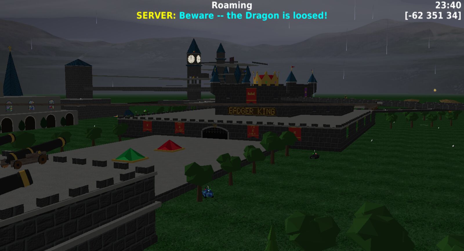The castle at night as the Dragon is loosed