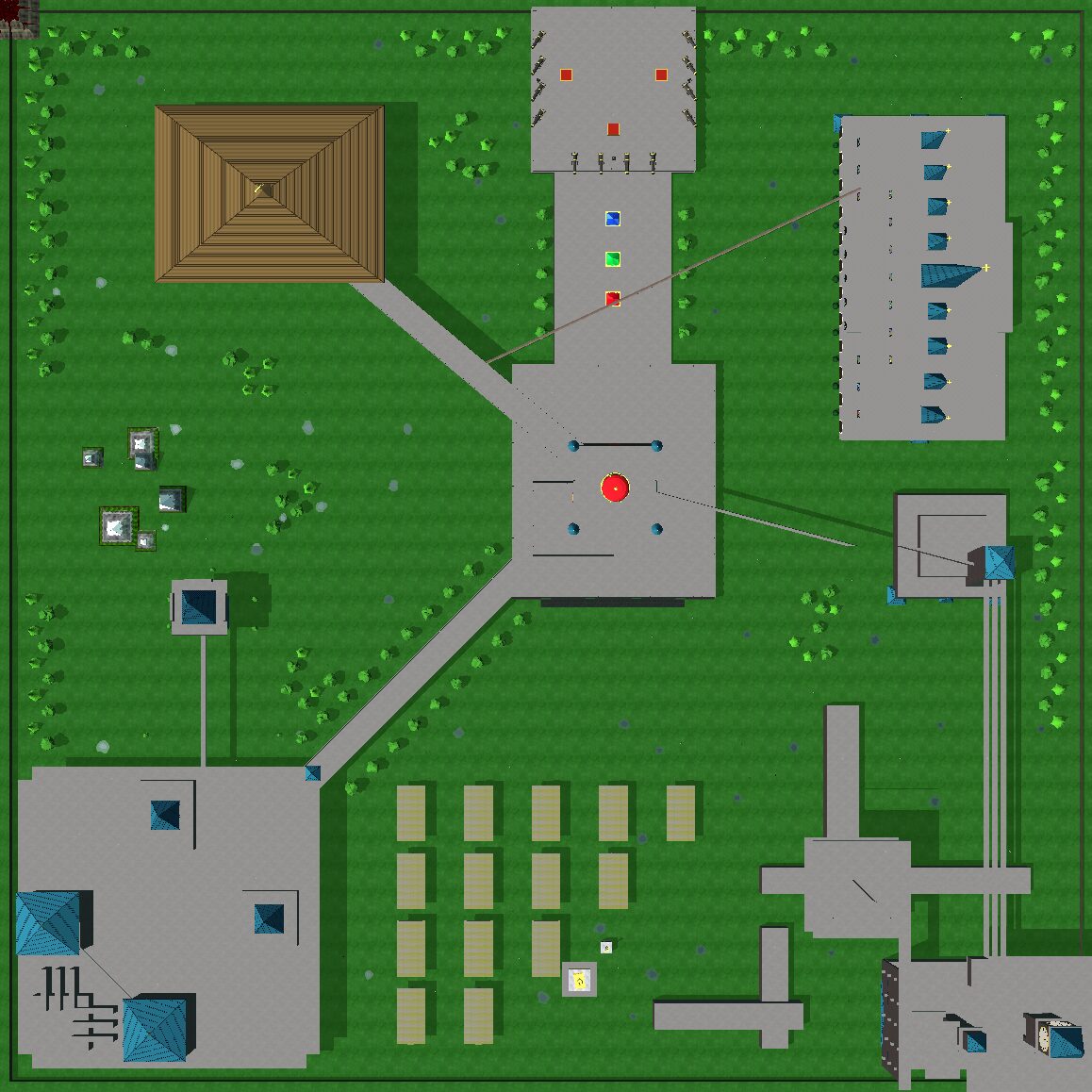 Top-down view of the BadgerKing map with the castle in the middle